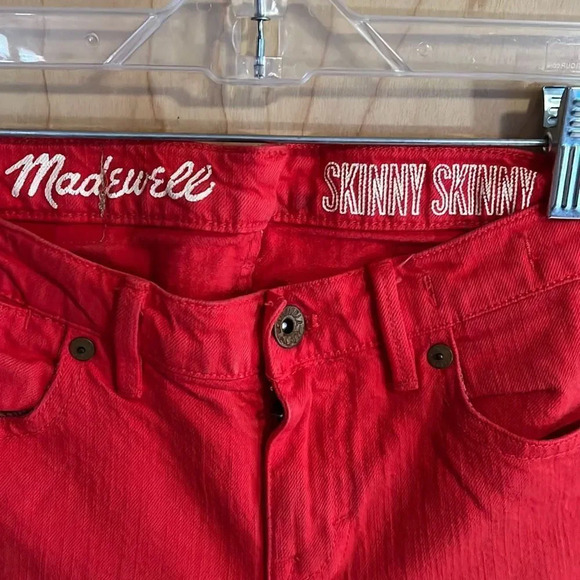 NWOT- Madewell Skinny skinny red jeans - 26 - Picture 3 of 10